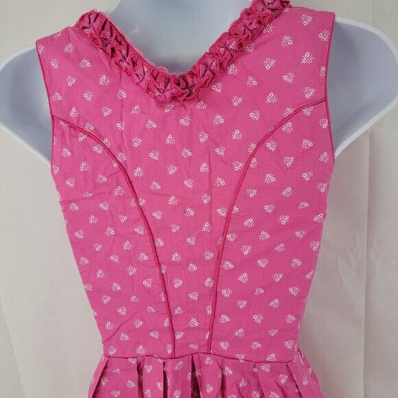 ORIGINAL STEINDL Womens 32 Dress German Dirndl PINK White Floral Oktoberfest - Picture 6 of 16